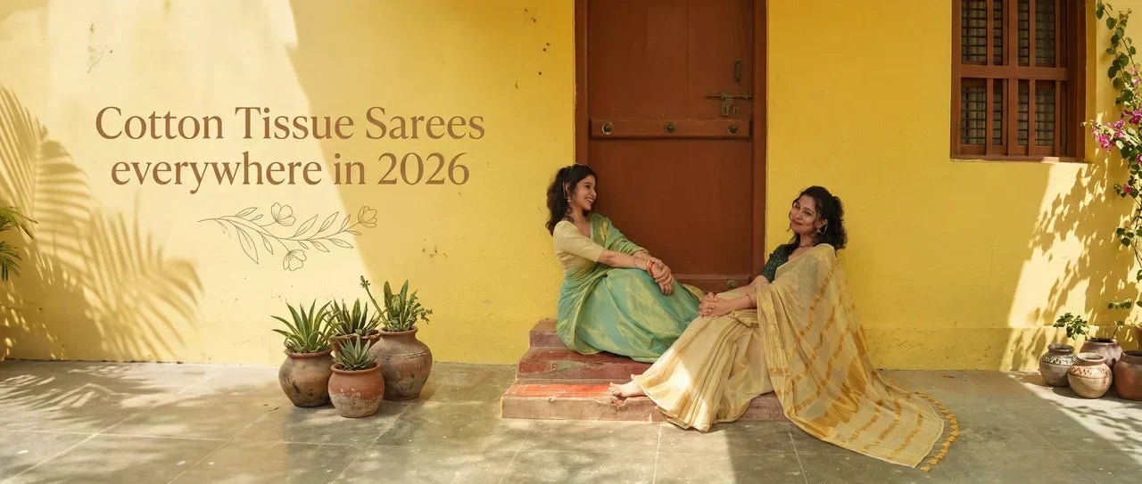 Why Cotton Tissue Sarees Are Suddenly Everywhere in 2026 - Kottanz Loom Co