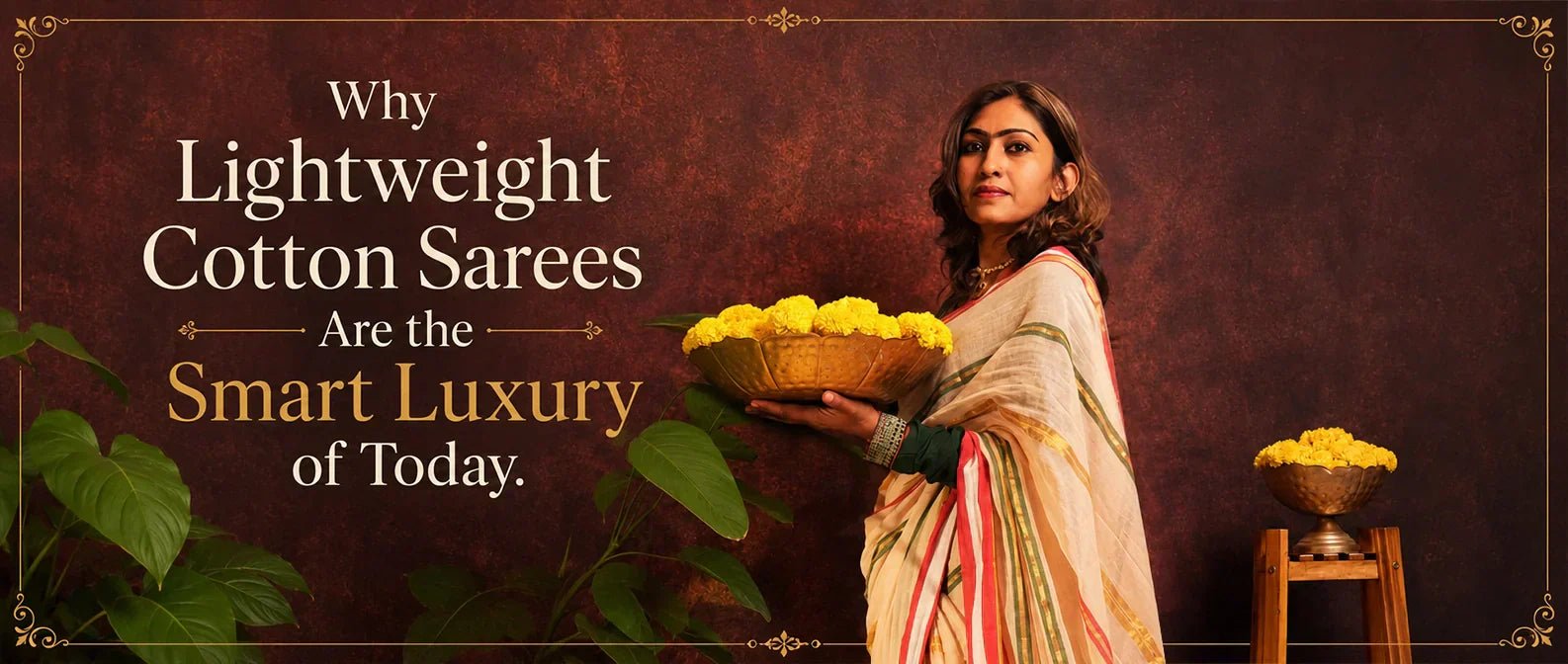 Why Lightweight Cotton Sarees Are the Smart Luxury of Today. - Kottanz Loom Co