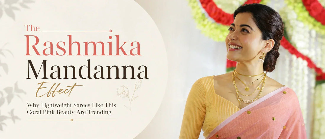 Why Lightweight Sarees Like This Coral Pink Beauty Are Trending - Kottanz Loom Co