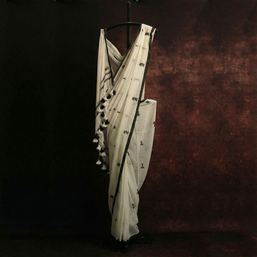 Chess Print Cotton Saree | Handcrafted Indian Wedding Gift