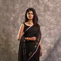 Delulu Era Saree | Black Designer Statement Saree with Border