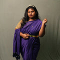 Purple Gini Khadi Saree – Handwoven Cotton Saree with Sequin Detail