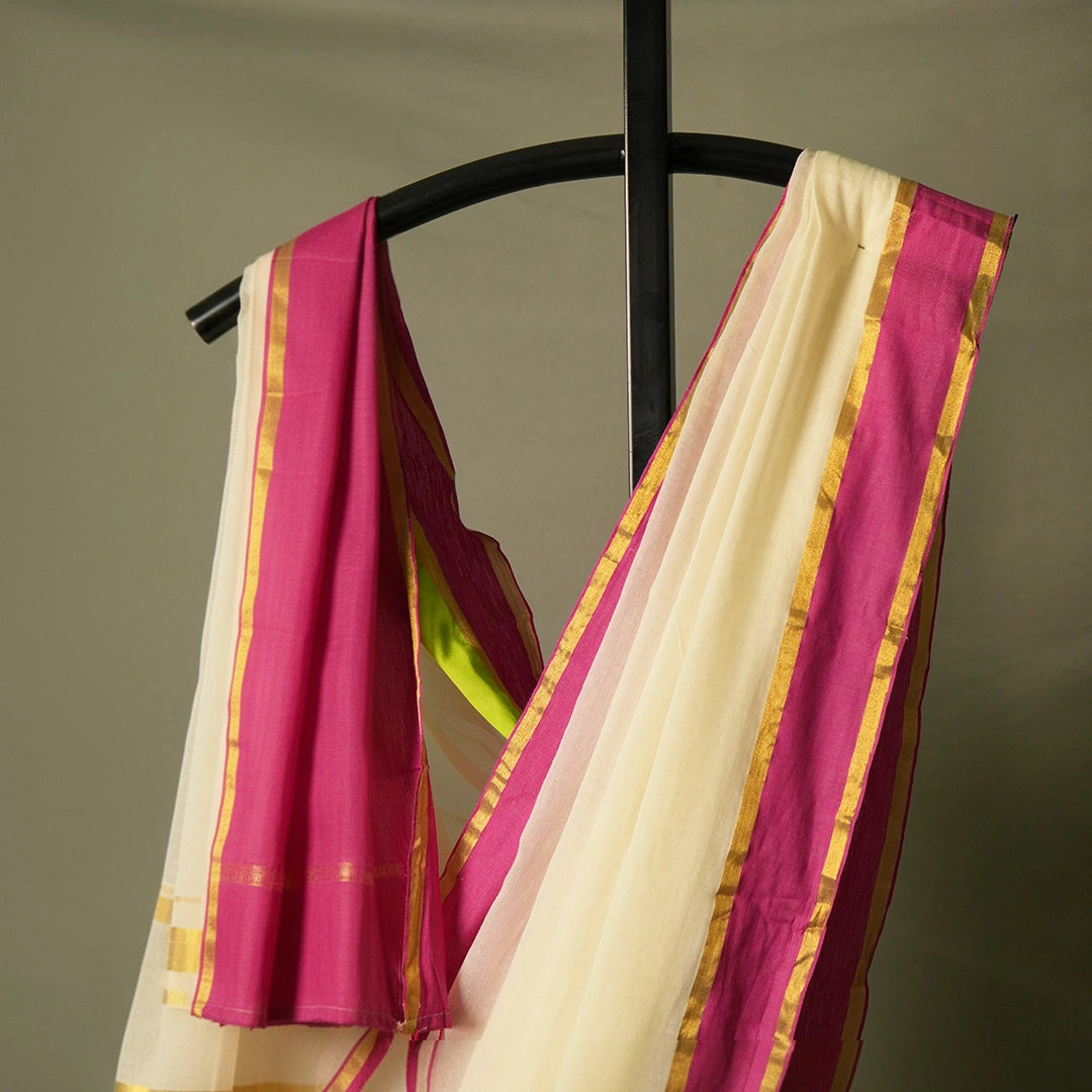 White Mul Cotton Saree – Soft, Simple & Elegant Daily Wear – Kottanz ...