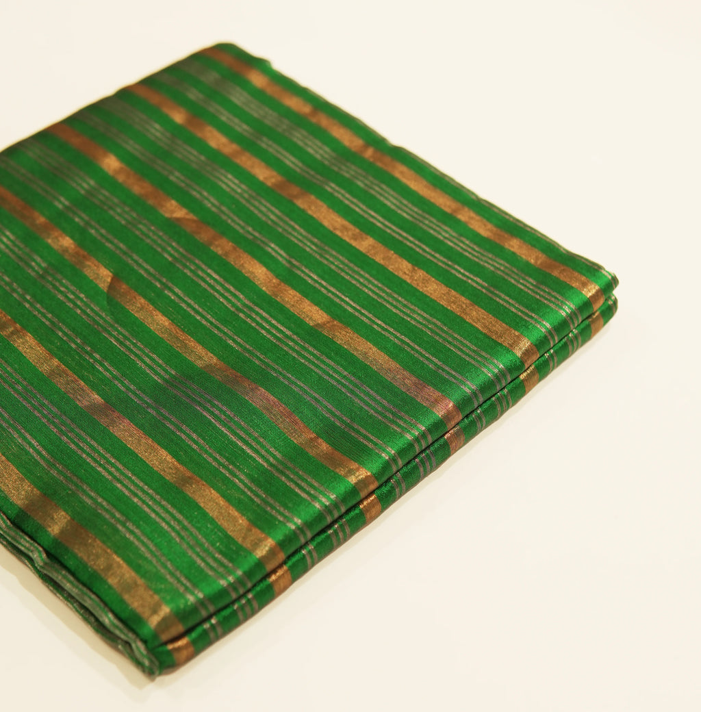 Priyamani Chanderi Saree – Deep Emerald Green