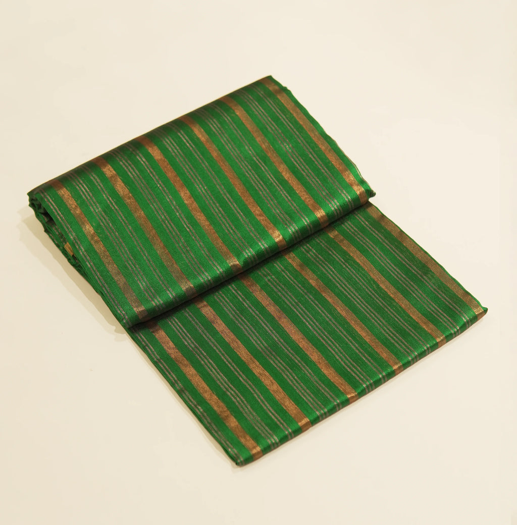 Priyamani Chanderi Saree – Deep Emerald Green