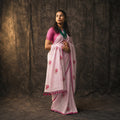 Baby Pink Rose Embroidery Saree – Elegant Festive Party Wear - Kottanz Loom CoSareeKottanzloom