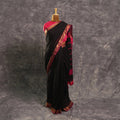 Black Radiance Cotton Saree | Handwoven Elegant Party Saree - Kottanz Loom CoSareeKottanz Loom Co