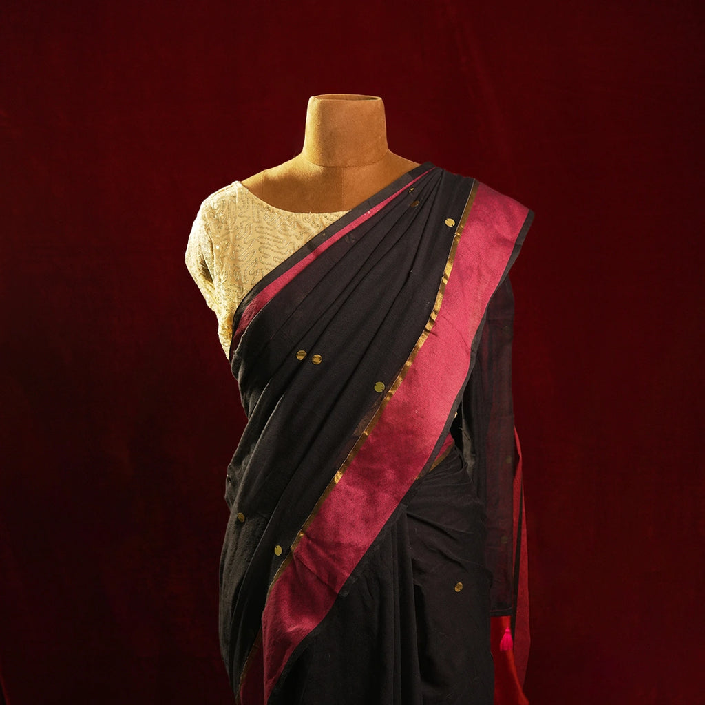 Black Chumki Rani Saree – Handcrafted Indian Festive Drape