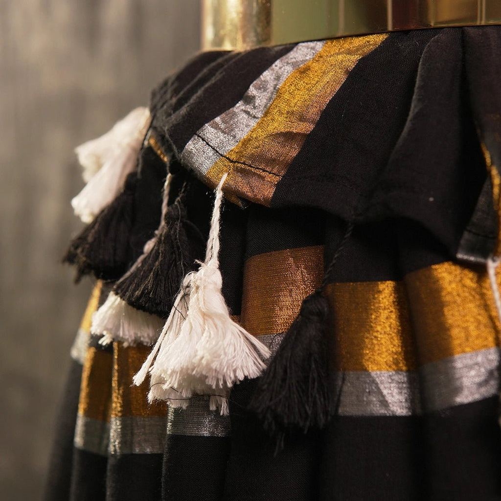 Black Zari Stripe Cotton Saree | Handwoven Festive Indian Saree - Kottanz Loom CoSareeKottanz Loom Co