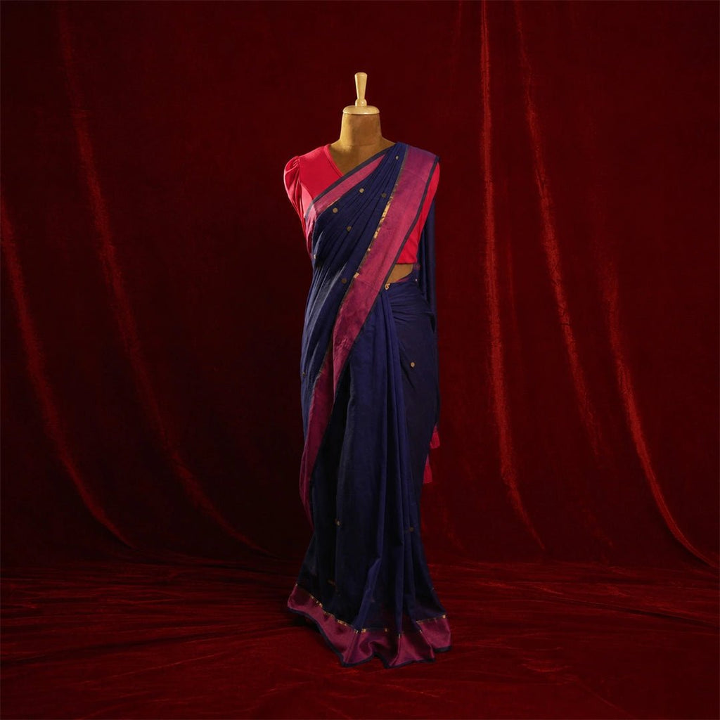 Blue Chumki Rani Saree – Handcrafted Indian Festive Drape - Kottanz Loom CoSareeKottanz Loom Co