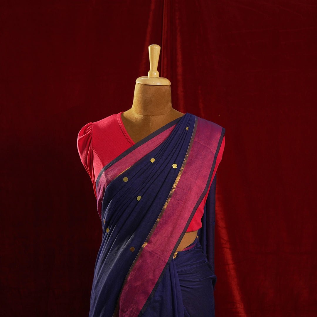 Blue Chumki Rani Saree – Handcrafted Indian Festive Drape - Kottanz Loom CoSareeKottanz Loom Co