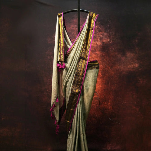 Classic Zari Mul Cotton Saree – Handwoven Traditional Indian Saree - Kottanz Loom CoSareeKottanzloom