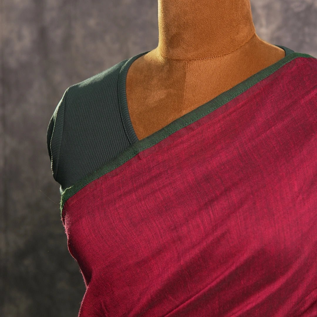 Delulu Edit Saree | Wine Designer Saree with Statement Border - Kottanz Loom CoSareeKottanz Loom Co