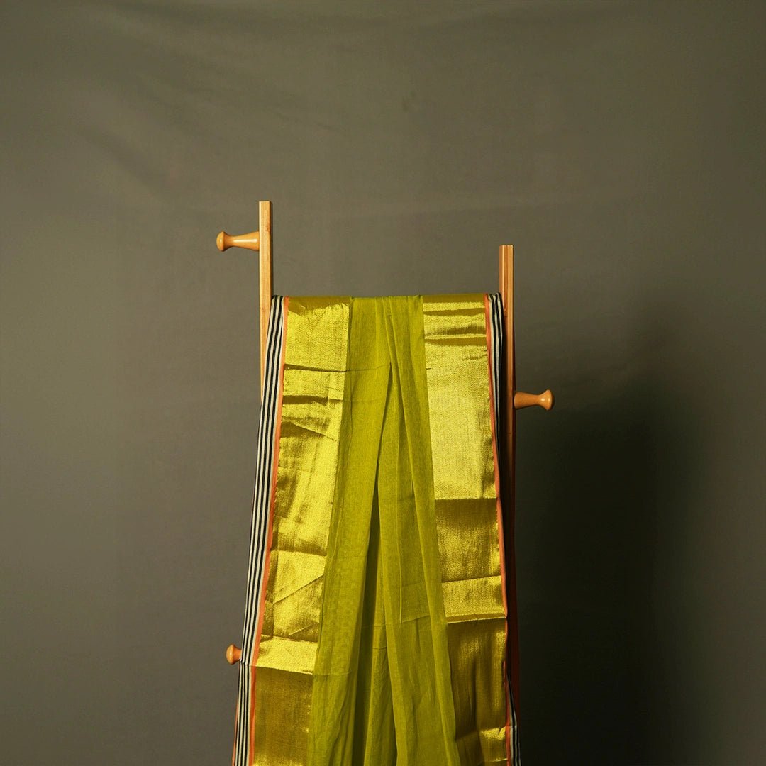 Green Mul Cotton Saree – Soft Lightweight Daily & Festive Wear - Kottanz Loom CoSareeKottanzloom