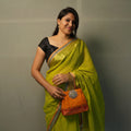 Green Mul Cotton Saree – Soft Lightweight Statement Festive Cotton Daily Wear Saree – Kottanz Loom Co