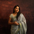 Grey Mul Cotton Jacquard Saree | Elegant Handwoven Drape - Kottanz Loom CoSareeKottanzloom
