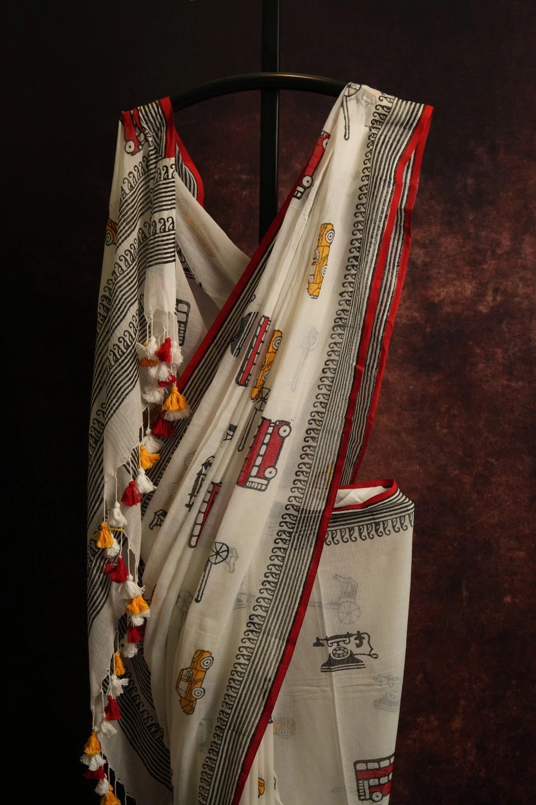 Handloom Cotton Saree Set with Quirky Prints - Pack of 3 - Kottanz Loom CoSareeKottanz Loom Co