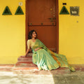 Handloom Striped Saree Combo with Golden Zari Tassels - Set of 3 - Kottanz Loom CoSareeKottanz Loom Co