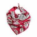 Kalamkari Peacock Silk Scarf – Red Satin Square Scarf - Kottanz Loom CoSareeKottanz Loom Co