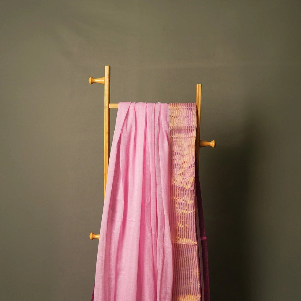 Light Pink Mul Cotton Saree – Soft, Elegant Daily & Casual Wear - Kottanz Loom CoSareeKottanzloom