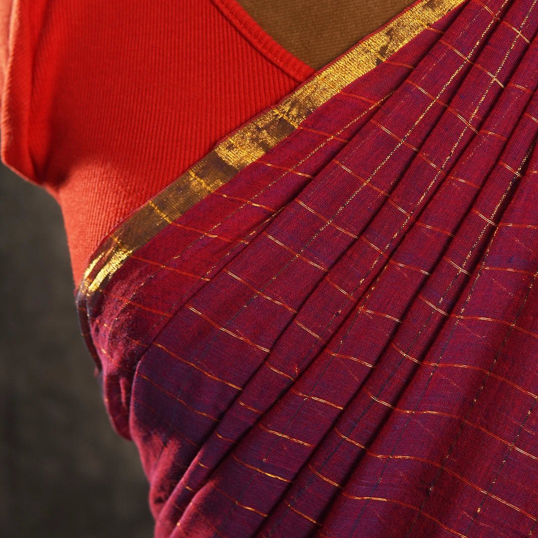 Magenta Gold Handloom Saree | Festive Traditional Ethnic Wear - Kottanz Loom CoSareeKottanz Loom Co