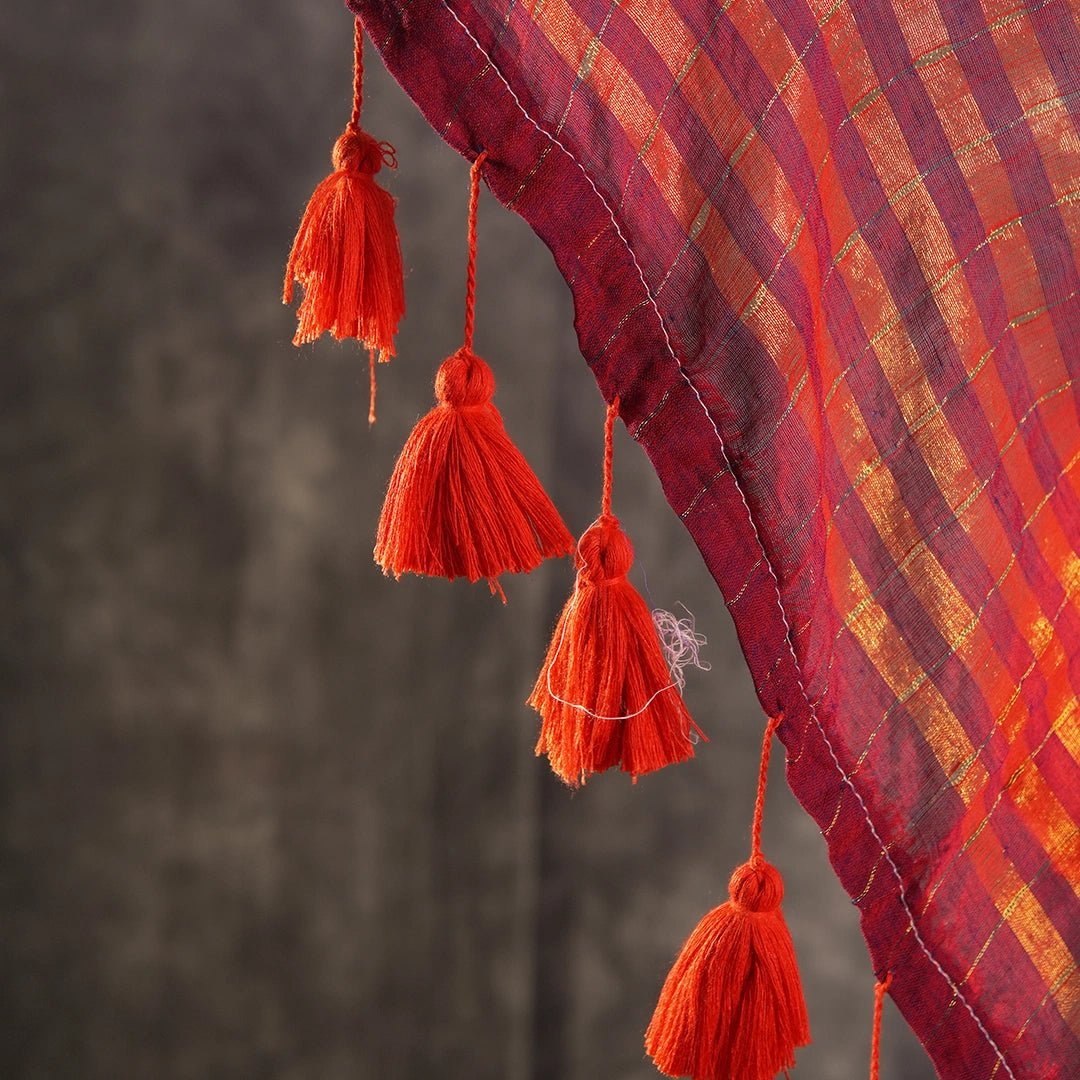Magenta Gold Handloom Saree | Festive Traditional Ethnic Wear - Kottanz Loom CoSareeKottanz Loom Co