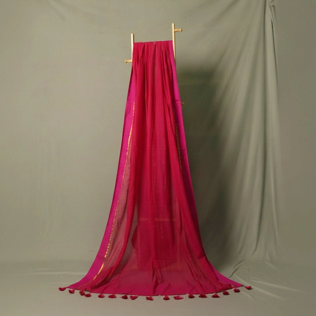 Pink Mul Cotton Saree – Soft, Lightweight Daily & Casual Wear - Kottanz Loom CoSareeKottanzloom