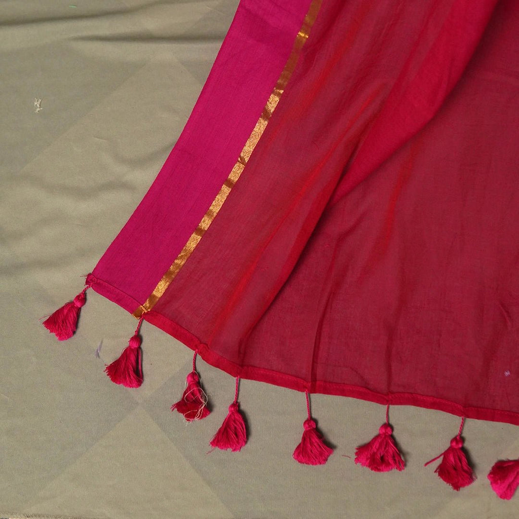 Pink Mul Cotton Saree – Soft, Lightweight Daily & Casual Wear - Kottanz Loom CoSareeKottanzloom