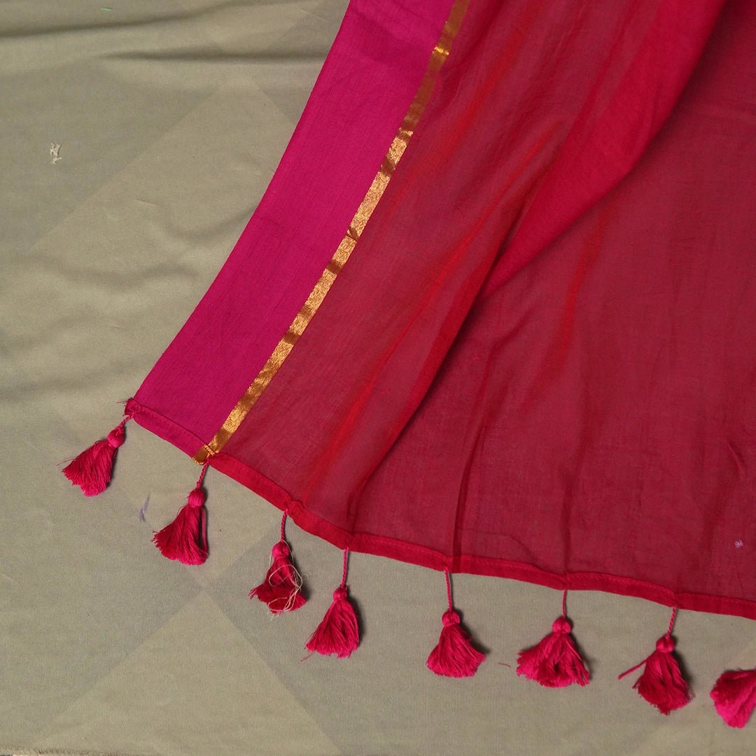 Pink Mul Cotton Saree – Soft, Lightweight Daily & Casual Wear - Kottanz Loom CoSareeKottanzloom