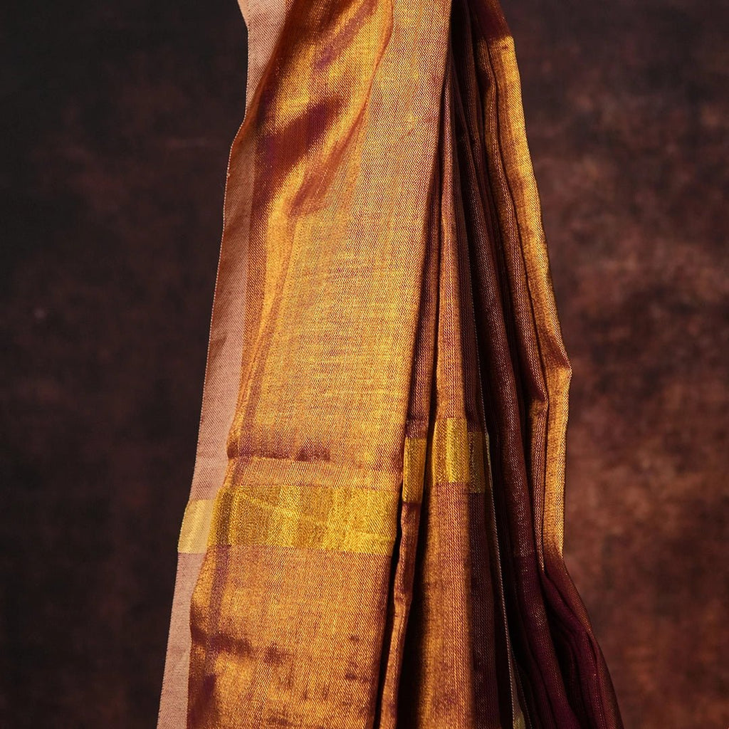 Purple Raga Tissue Saree – Handwoven Traditional Indian Silk Saree - Kottanz Loom CoSareeKottanzloom