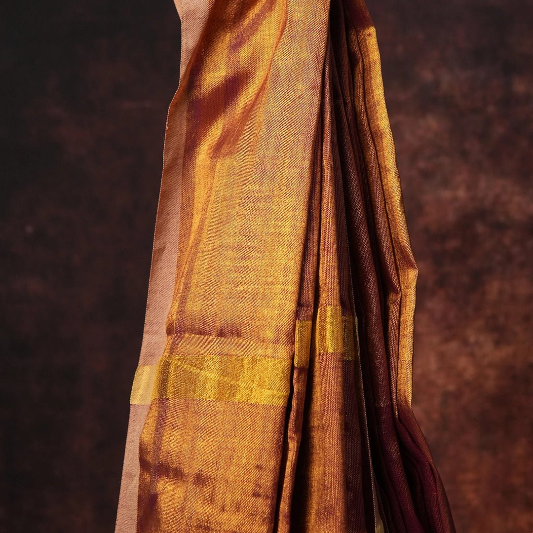 Purple Raga Tissue Saree – Handwoven Traditional Indian Silk Saree - Kottanz Loom CoSareeKottanzloom