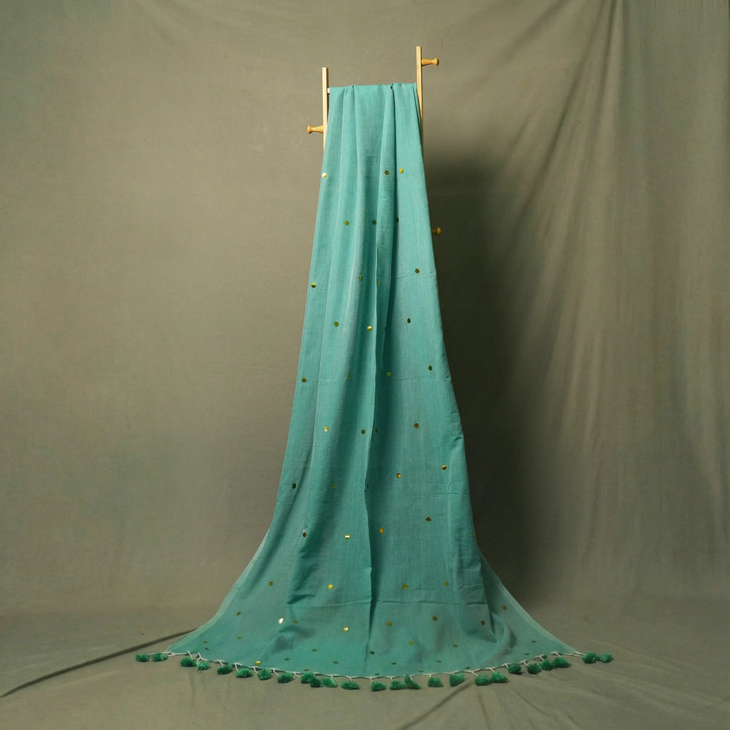 Sky Blue Gini Khadi Saree – Lightweight Soft Handloom Saree - Kottanz Loom CoSareeKottanzloom