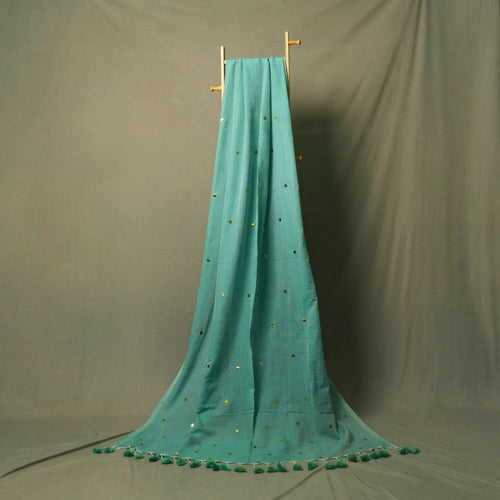 Sky Blue Gini Khadi Saree – Lightweight Soft Handloom Saree - Kottanz Loom CoSareeKottanzloom