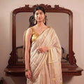 Soft Gold Shimmer Saree Set – Elegant Festive Party Wear - Kottanz Loom CoSareeKottanz Loom Co