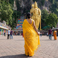 Thai Poosam Yellow Saree | Handcrafted Murugan Print Cotton - Kottanz Loom CoSareeKottanz Loom Co