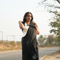 Too Glam To Give A Damn Black Saree | Statement Print Designer Saree - Kottanz Loom CoSareeKottanz Loom Co