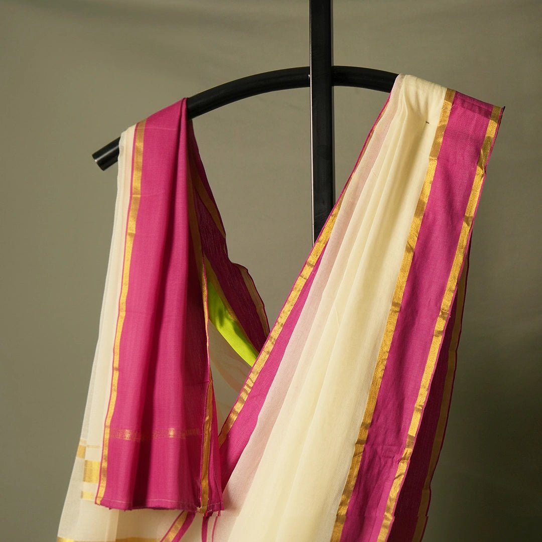 White Mul Cotton Saree – Soft, Simple & Elegant Daily Wear - Kottanz Loom CoSareeKottanzloom