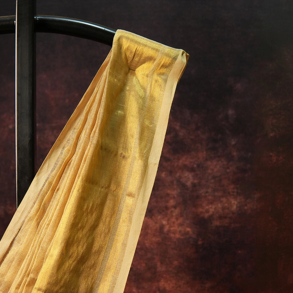 Golden Raga Tissue Saree – Pure Silk Blend Traditional Saree