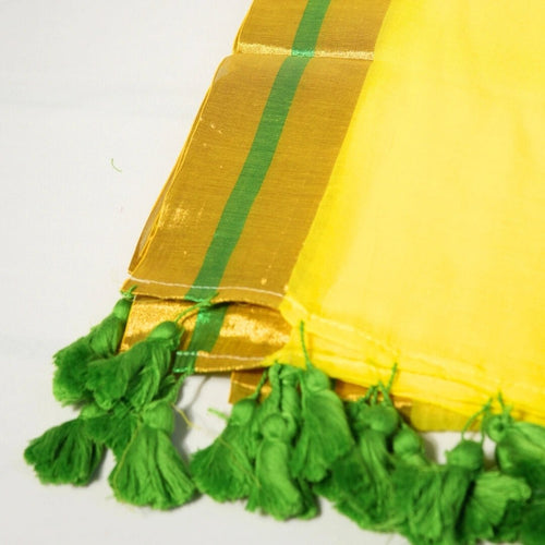 Yellow Mul Cotton Saree – Soft Lightweight Daily & Festive Wear - Kottanz Loom CoSareeKottanzloom